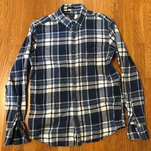 J. Crew Blue and White Plaid Button Down Shirt